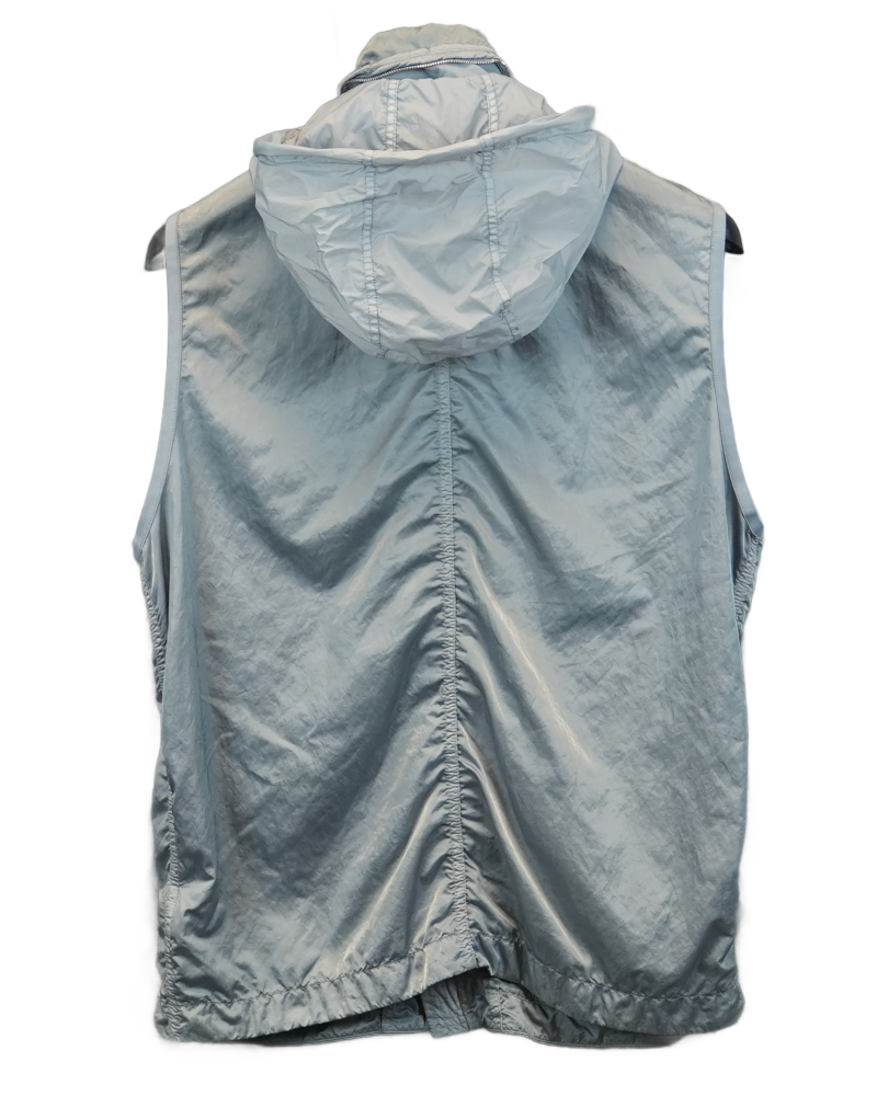 Stone Island Nylon Raso-TC Gilet Silver/Blue back view