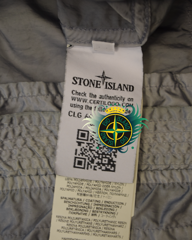 Stone Island Nylon Raso-TC Gilet Silver/Blue detail view