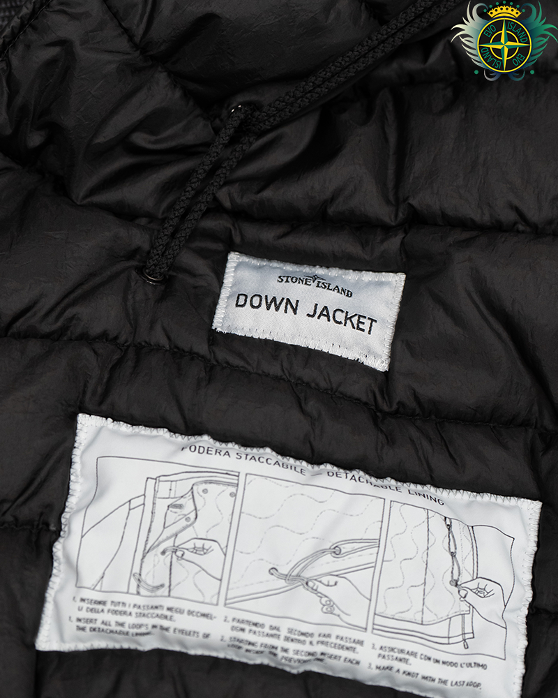 Stone Island Modified Panama 6/3 HT Nylon + Leather Jacket Black - M