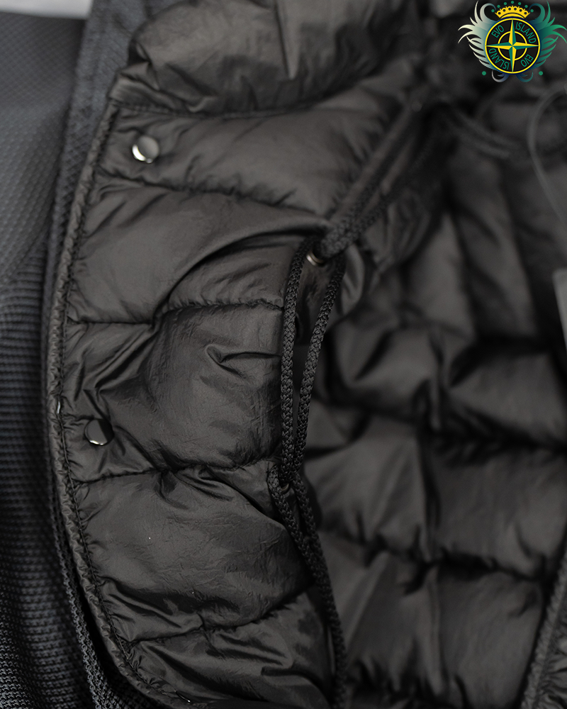 Stone Island Modified Panama 6/3 HT Nylon + Leather Jacket Black - M
