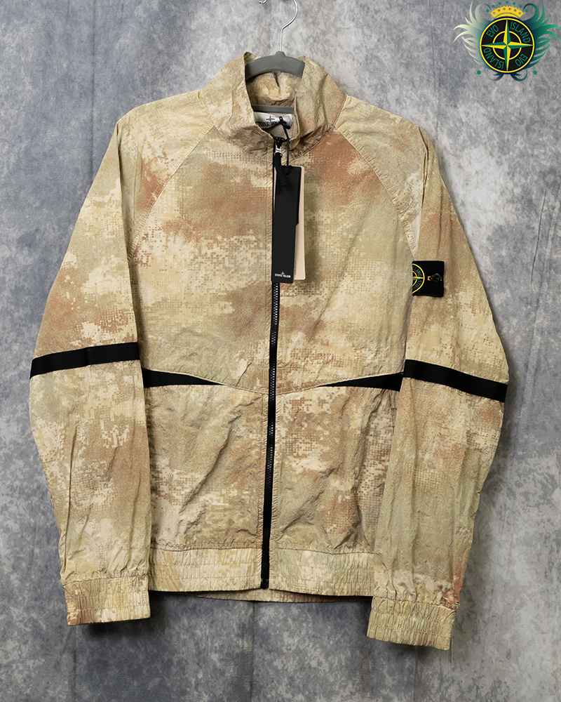 Stone Island Desolving Grid Camo Nylon Jacket Beige - M
