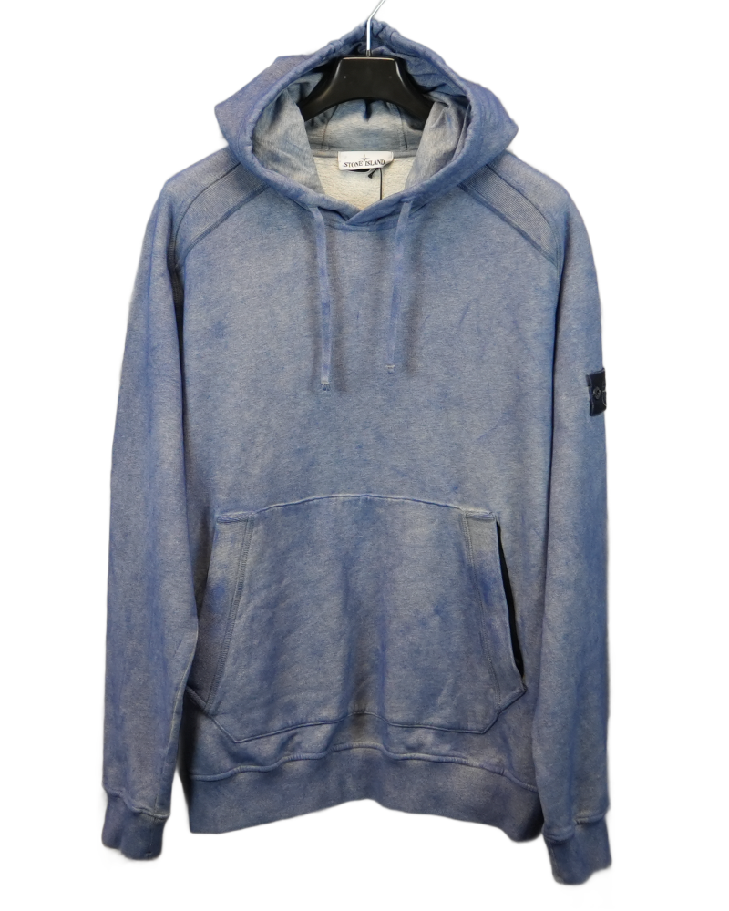 Stone Island Dust Treatment Hoodie Blue front view