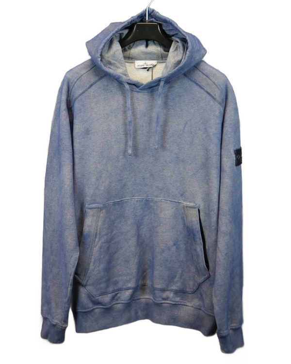 Stone Island Dust Treatment Hoodie Blue front view