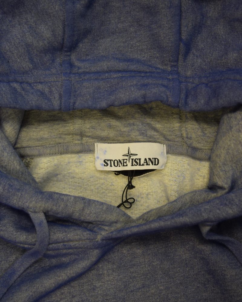 Stone Island Dust Treatment Hoodie Blue detail view
