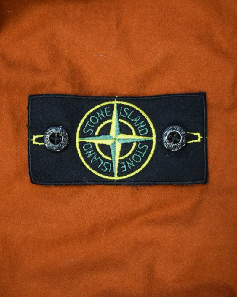 Stone Island Velvet Touch Hooded Overshirt Burnt Orange detail view