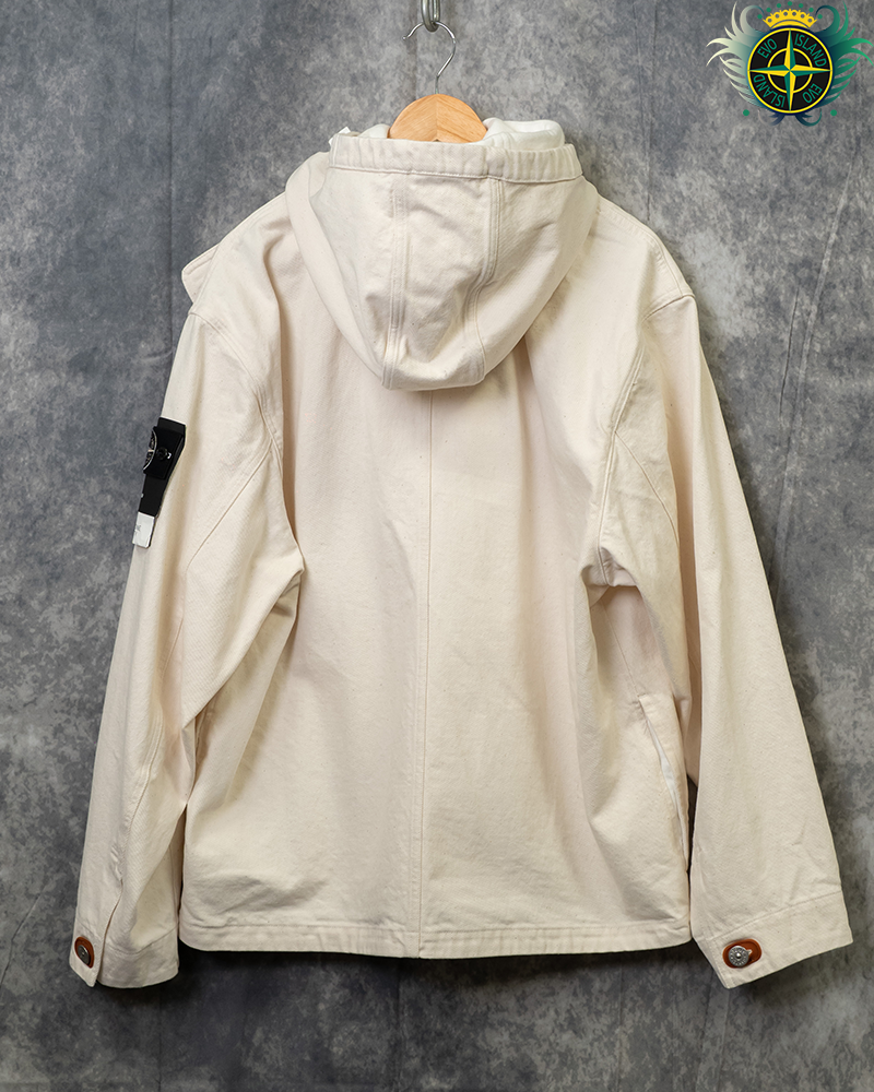 Stone Island Natural Cotton Gabaroine S.I Raw Beauty Jacket Cream - L