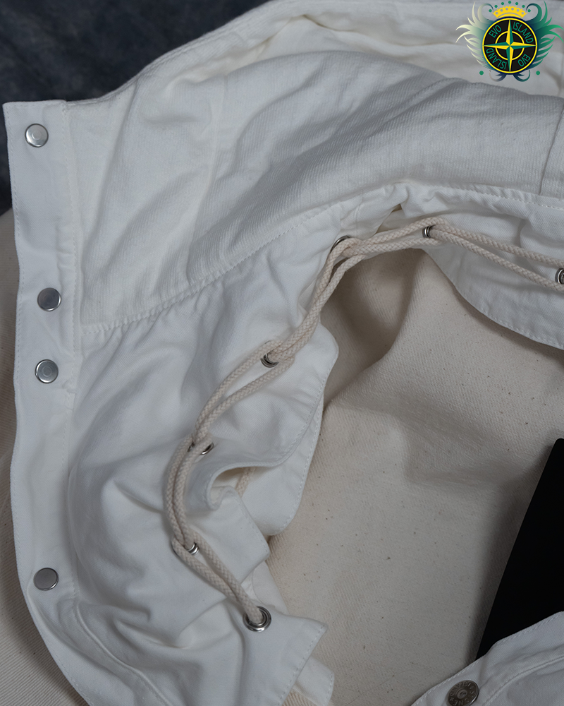 Stone Island Natural Cotton Gabaroine S.I Raw Beauty Jacket Cream - L