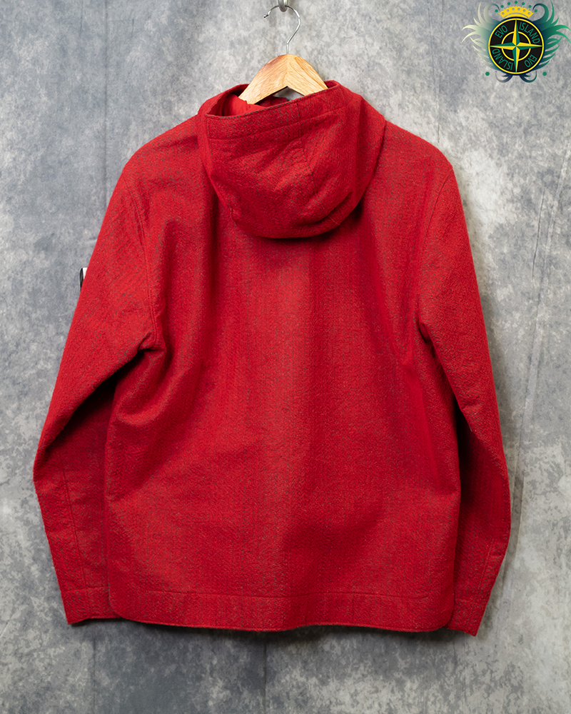 Stone Island Needle Punched Reflective Jacket Red - M