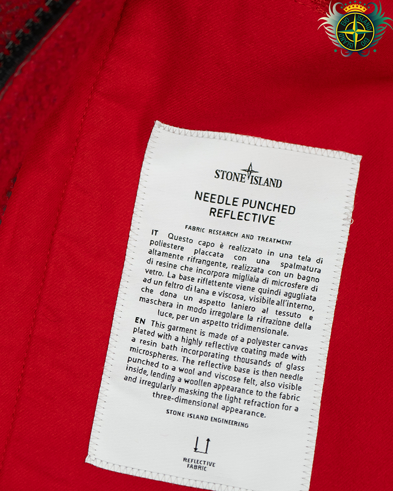 Stone Island Needle Punched Reflective Jacket Red - M