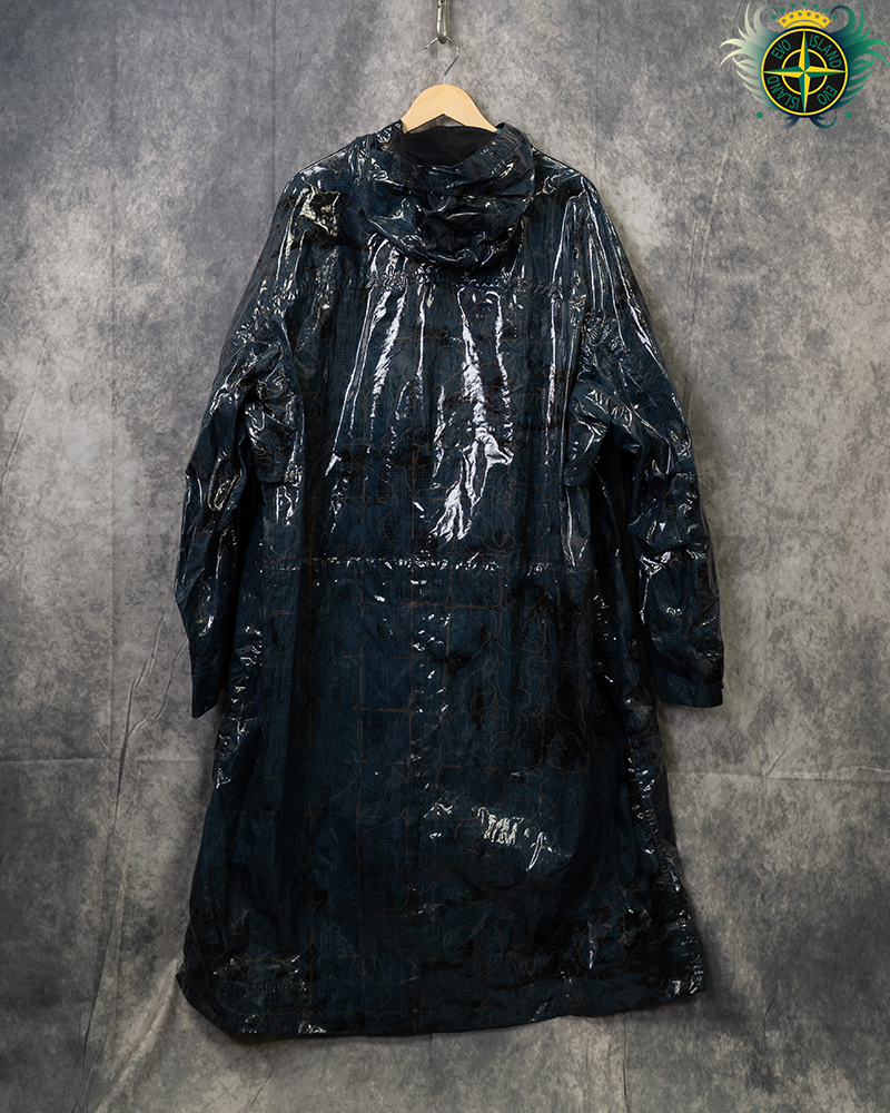 Stone Island Shadow Project Glass Poplin Double Face Print Smock Blue - XL