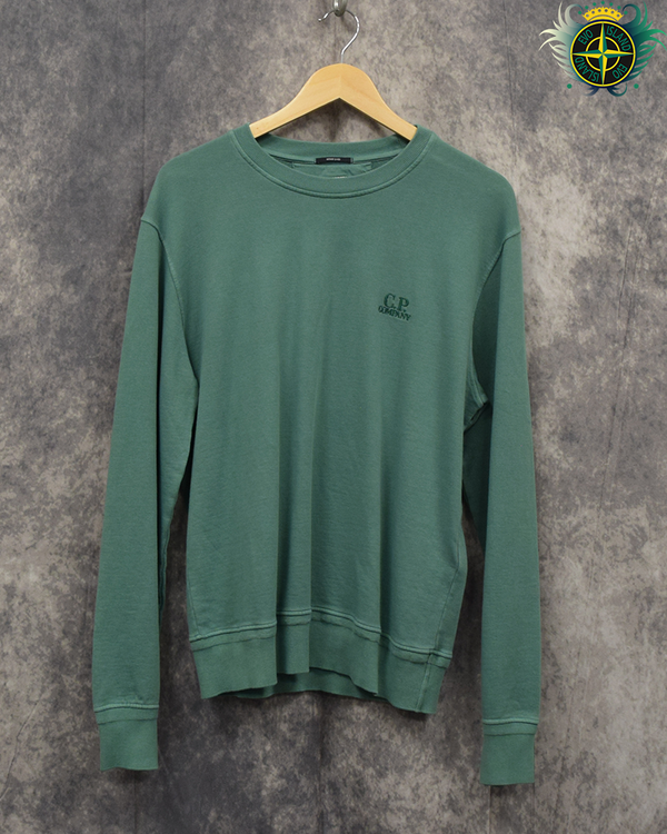 C.P Company Chest Logo Crewneck Green - M