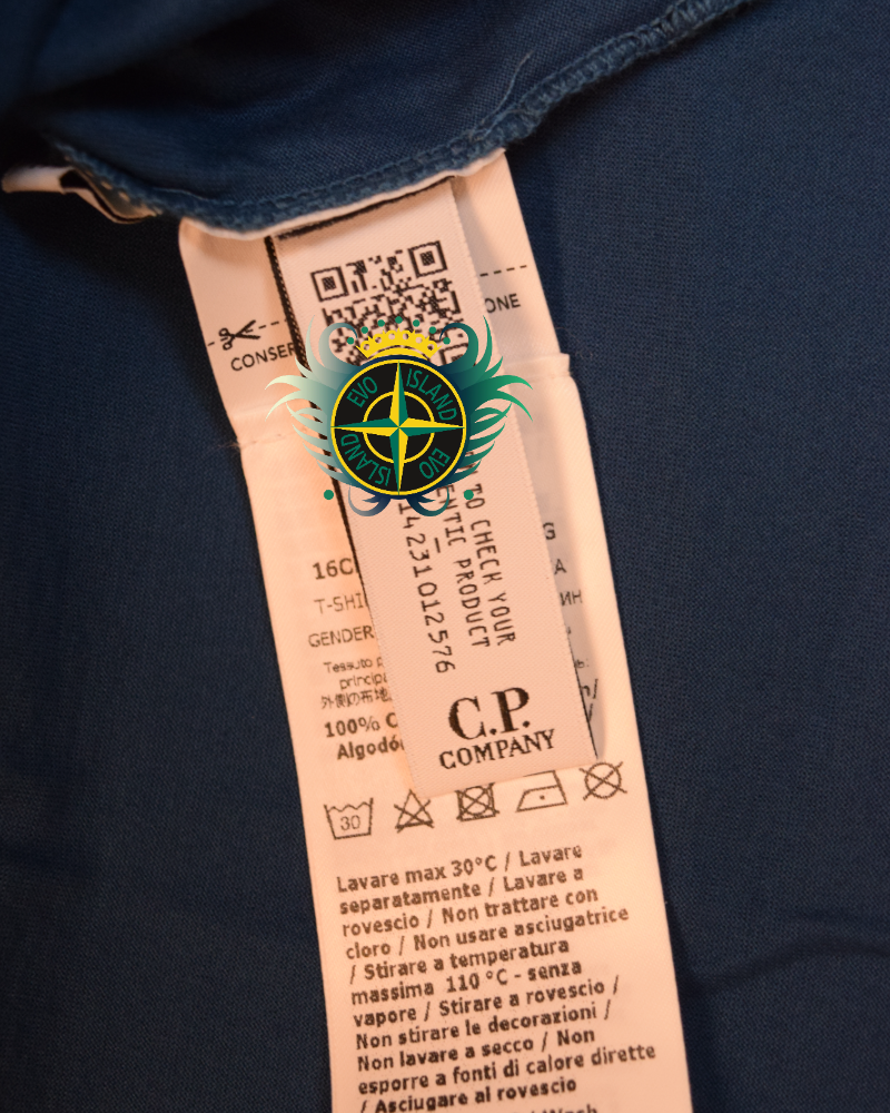 C.P. Company Long Sleeve T-Shirt Blue detail view