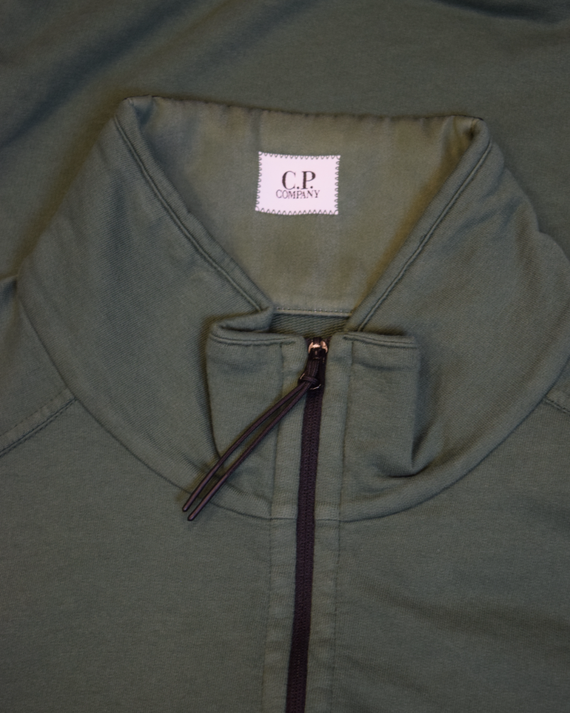 C.P. Company 1/4 Zip Sweatshirt Dark Green detail view