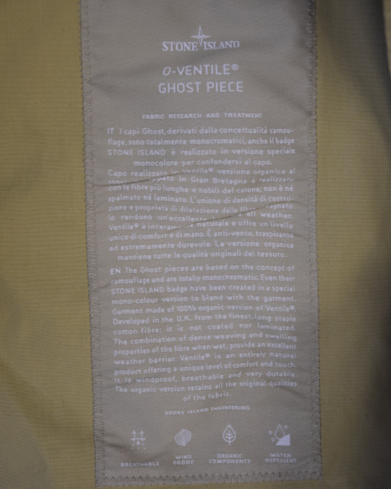 Stone Island O-Ventile Ghost Piece Jacket Beige detail view