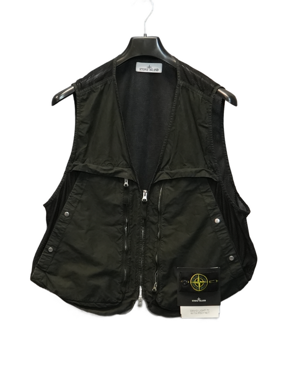 Stone Island David Light-TC Poly Net Gilet Black front view