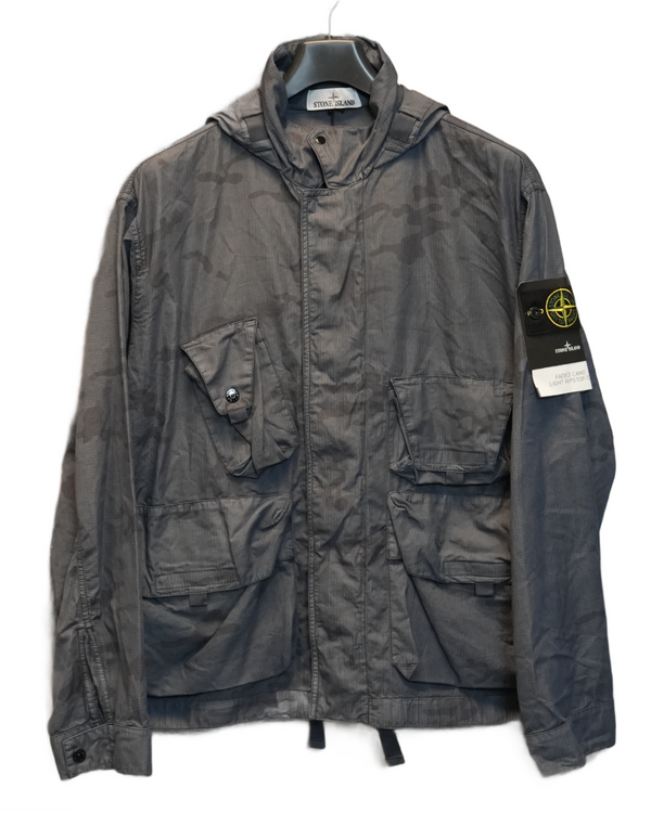 Stone Island Faded Camo Light Ripstop TC Jacket Blue Camo front view
