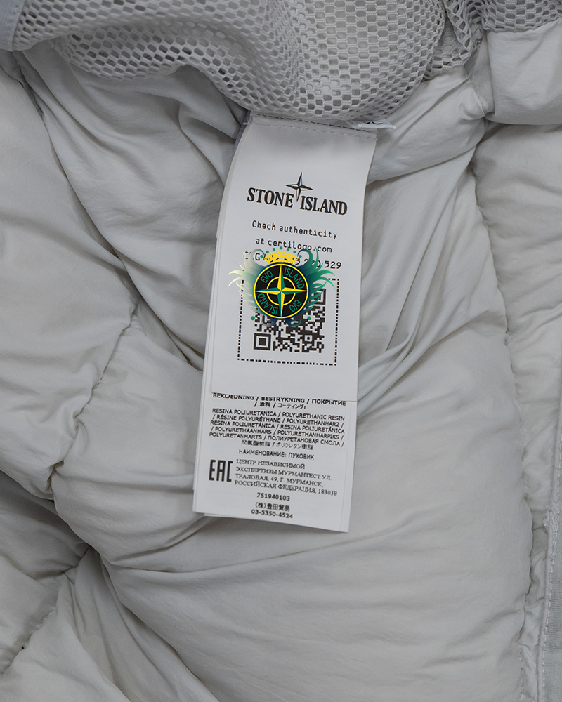 Stone Island Shadow Project High Density R-Nylon Jersey Down Jacket Grey Stone - XL