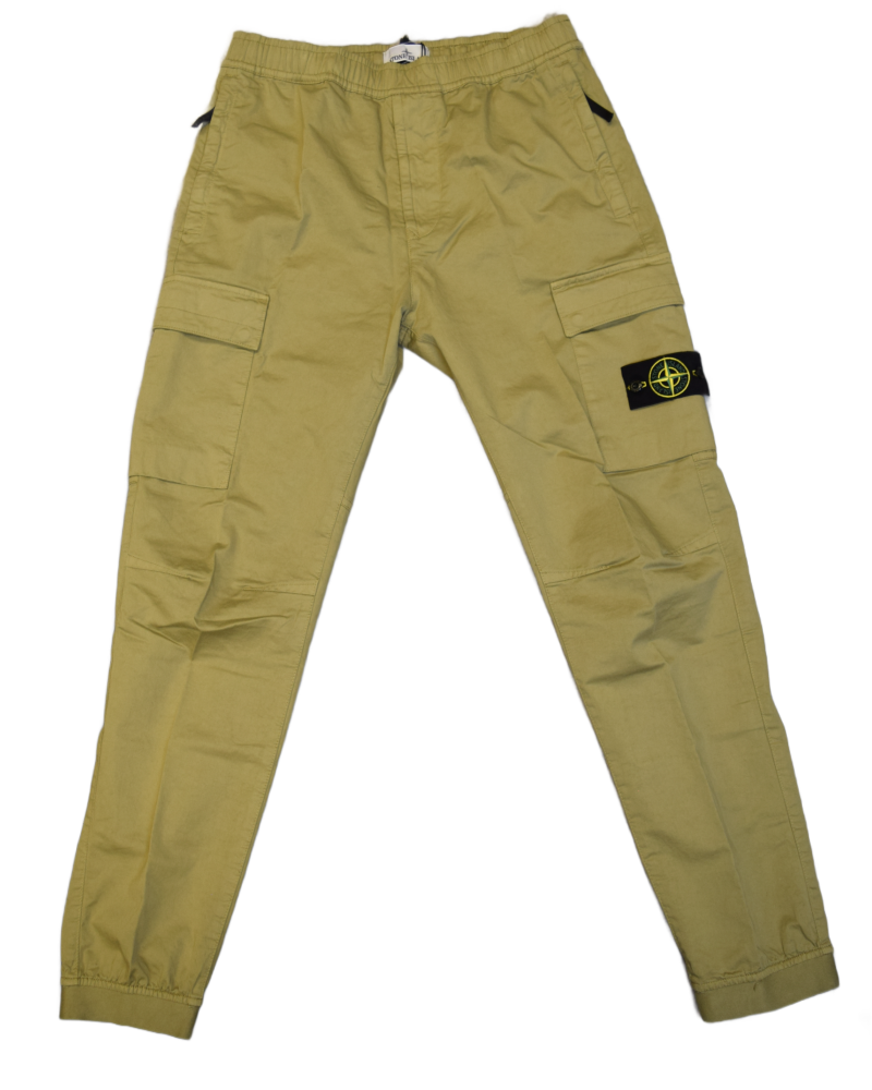 Stone Island Cuffed Cargos Beige front view