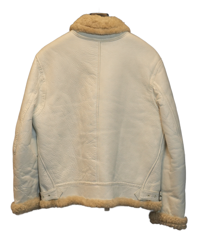 Stone Island Hand Painted Sheep Skin Jacket White back view