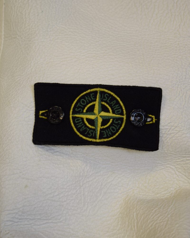 Stone Island Hand Painted Sheep Skin Jacket White detail view