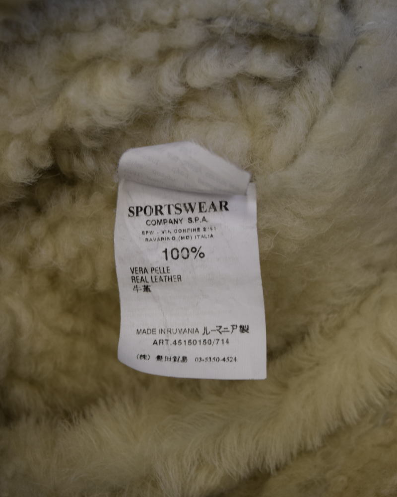 Stone Island Hand Painted Sheep Skin Jacket White detail view