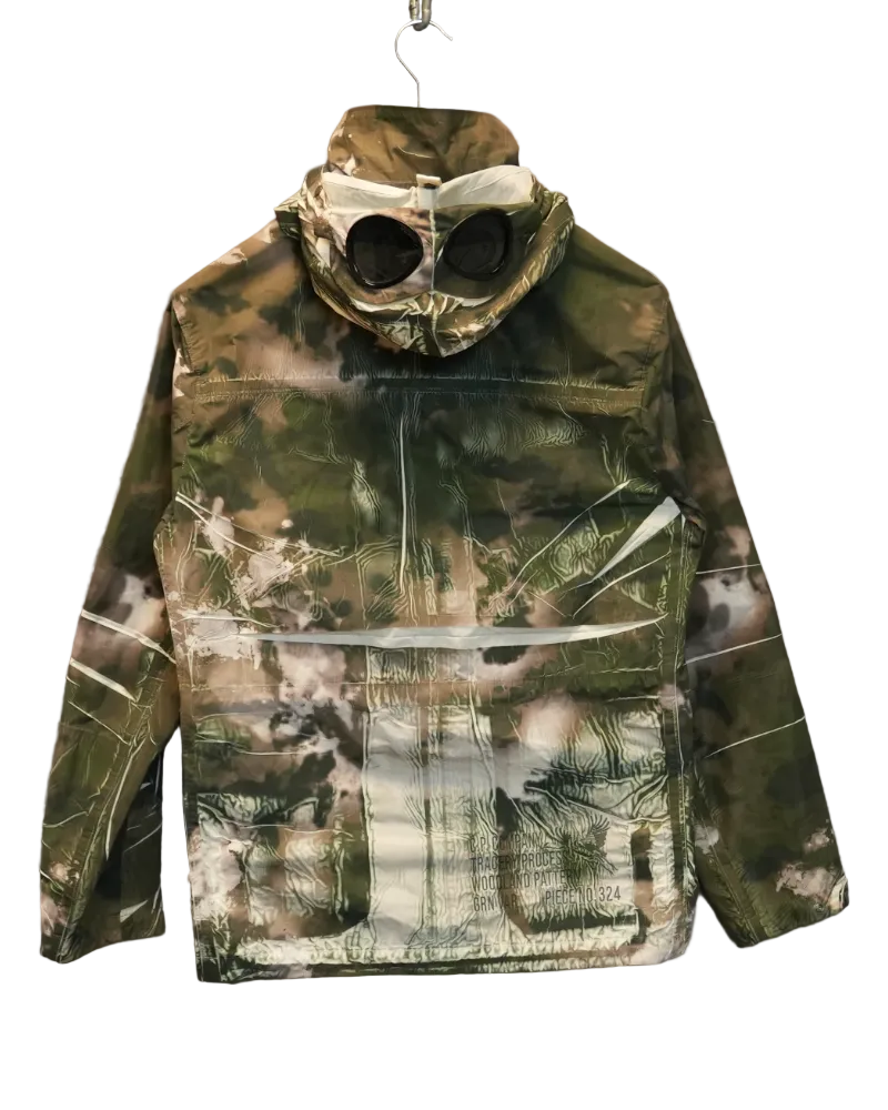 C.P. Company Tracery Process Woodland Pattern Goggle Jacket Green back view