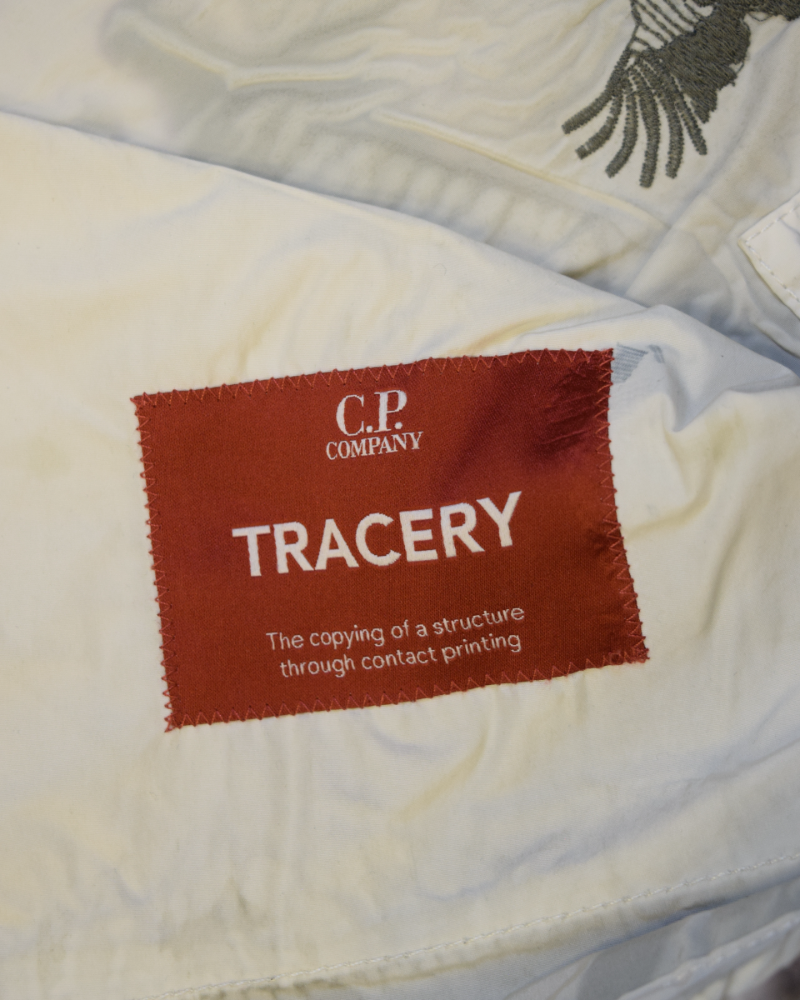 C.P. Company Tracery Process Woodland Pattern Goggle Jacket Green detail view