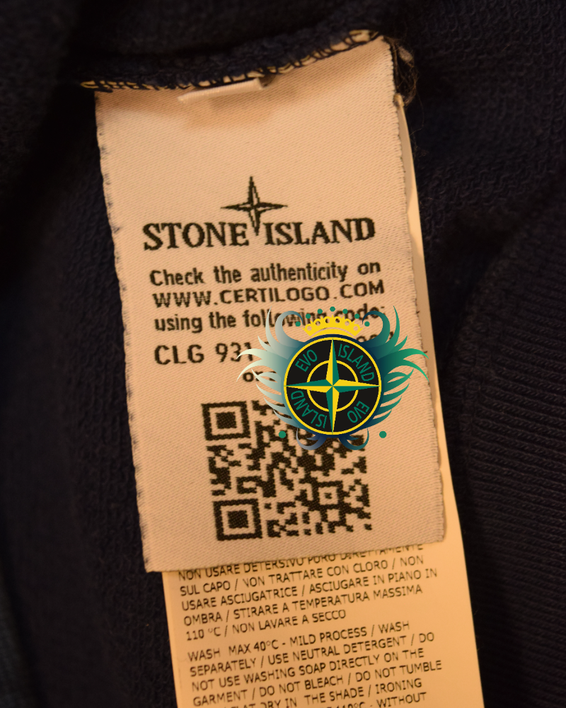 Stone Island Hand Brushed Crewneck Blue detail view
