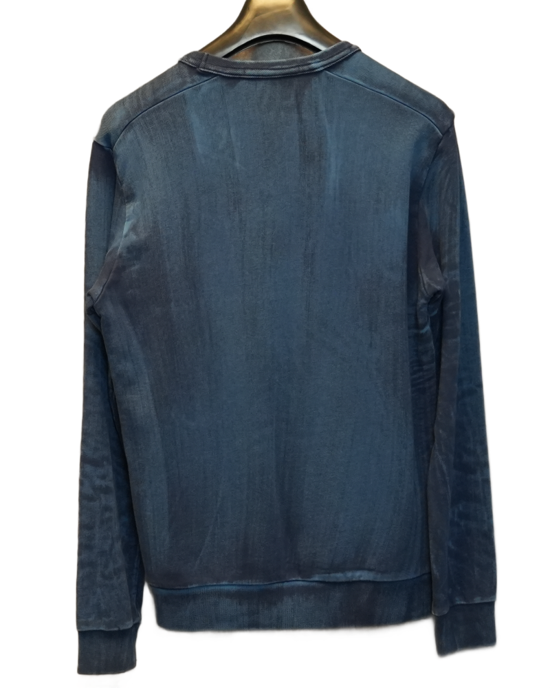Stone Island Hand Brushed Crewneck Blue back view