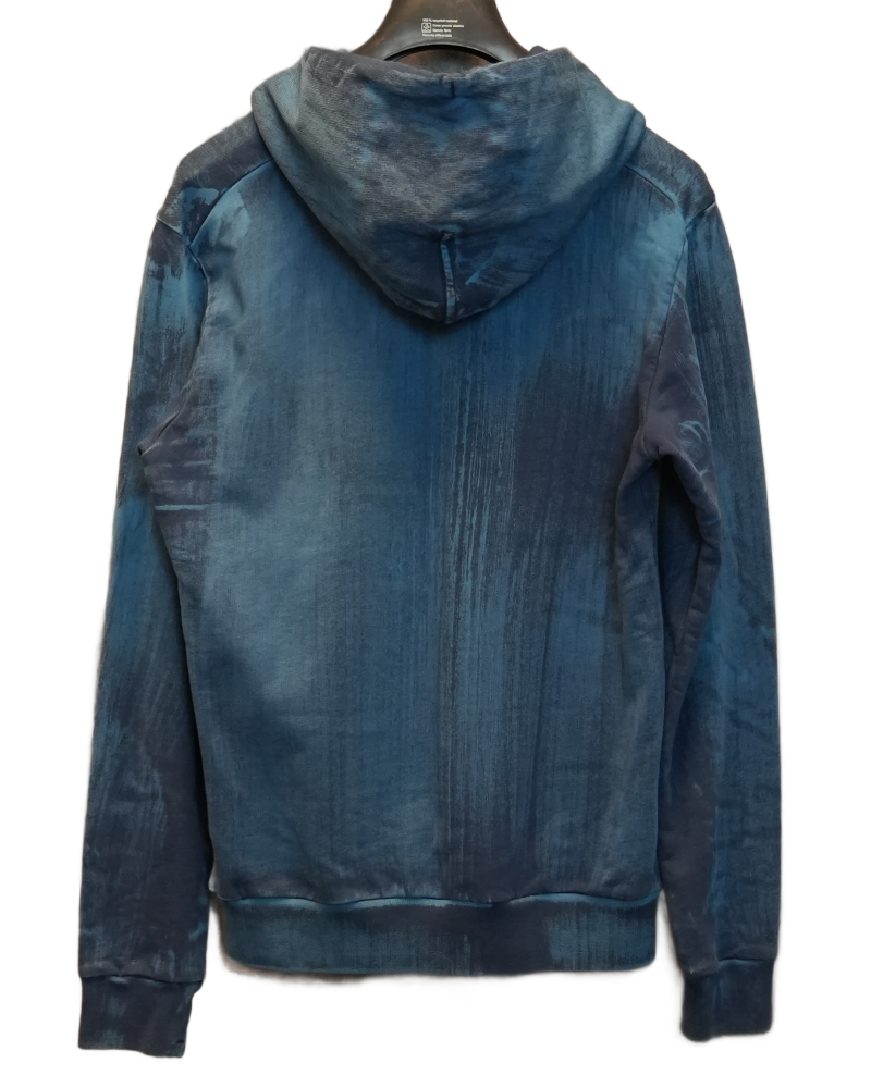 Stone Island Hand Brushed Hoodie Blue back view