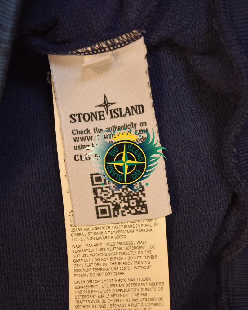 Stone Island Hand Brushed Hoodie Blue detail view