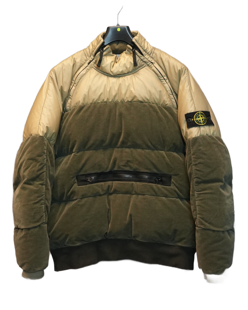 Stone Island Cotton Velvet Down-TC With Reverse Lamy Flock Green front view