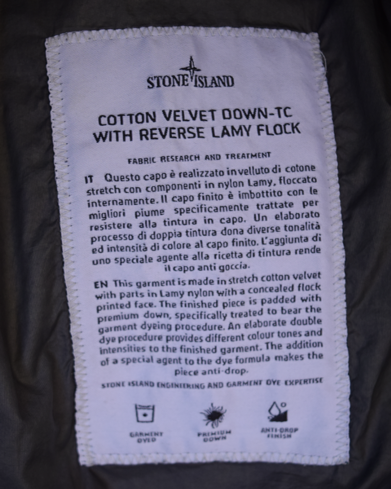 Stone Island Cotton Velvet Down-TC With Reverse Lamy Flock Green detail view