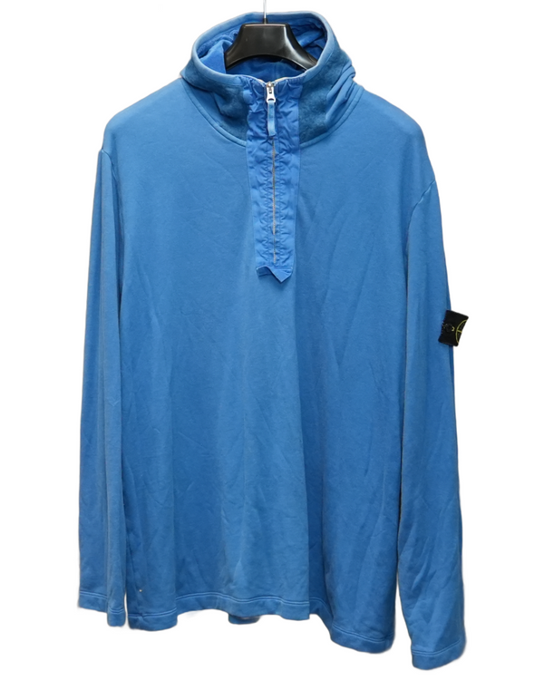 Stone Island Vintage Pull Over Hoodie Blue front view