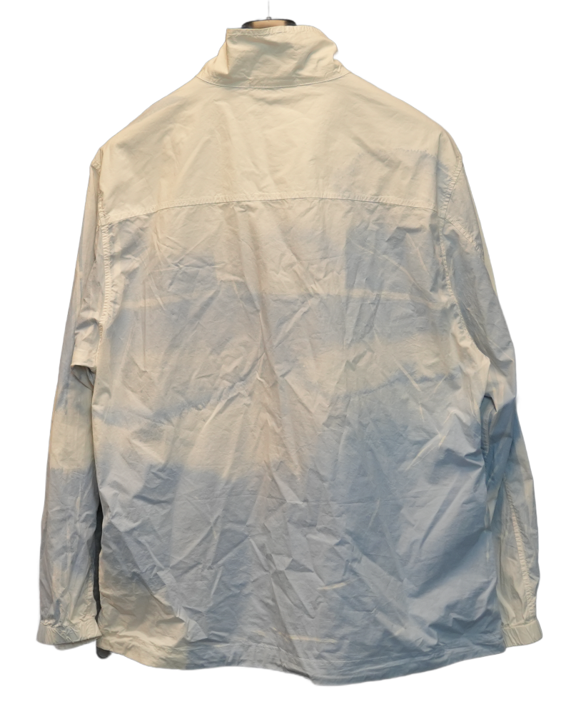 Stone Island Light Reacting 'LUCE' Print Technique - 1/4 Zip Overshirt White/blue back view