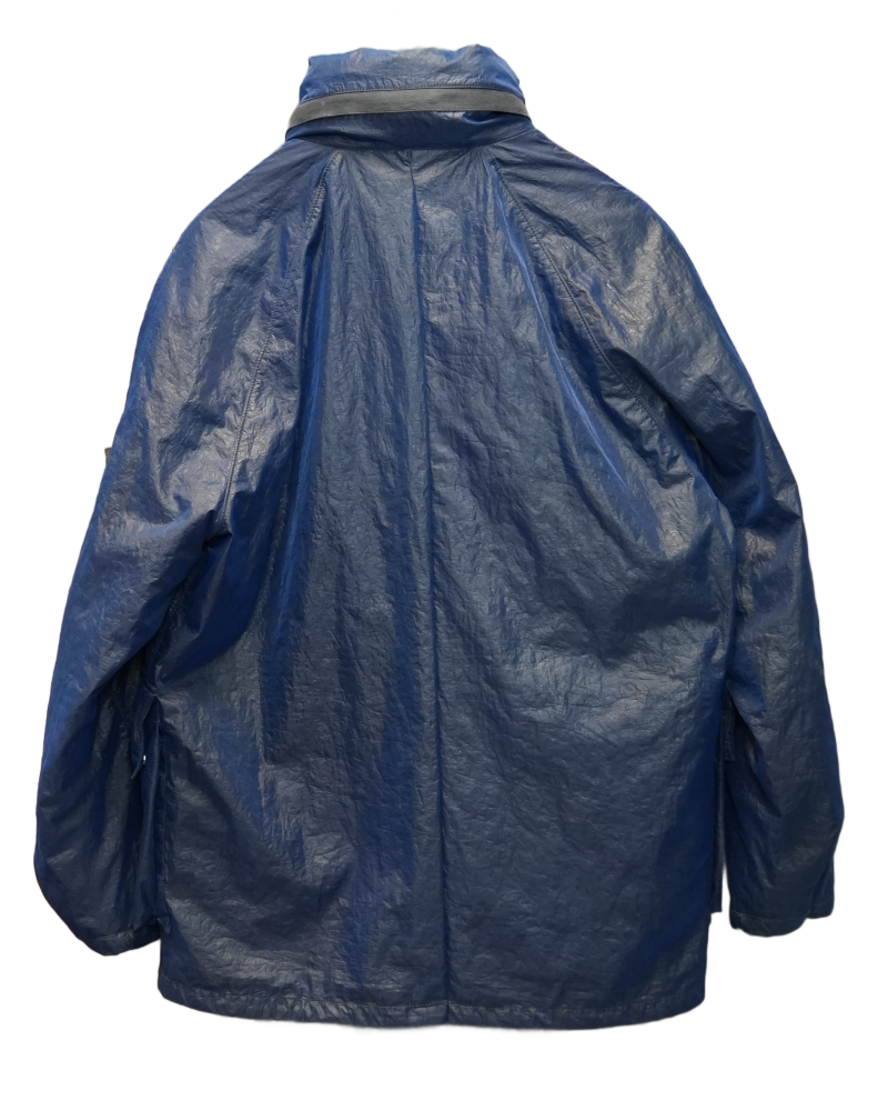 Stone Island Double Mesh Dutch Rope Parka Blue back view