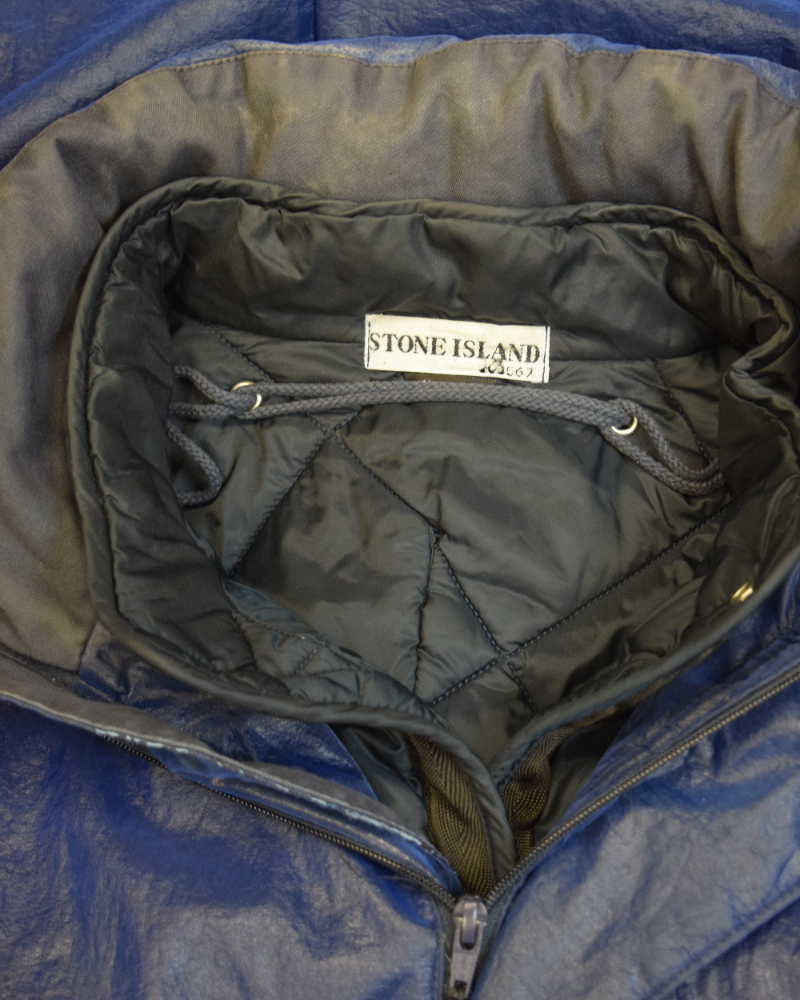 Stone Island Double Mesh Dutch Rope Parka Blue detail view