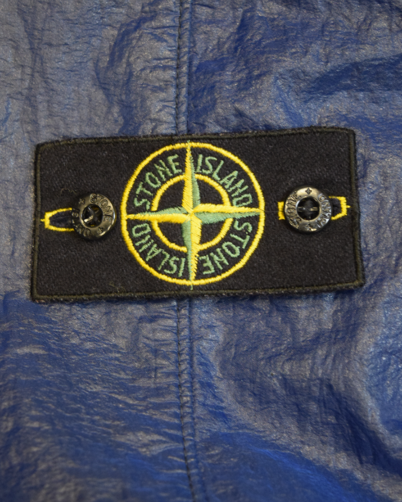 Stone Island Double Mesh Dutch Rope Parka Blue detail view