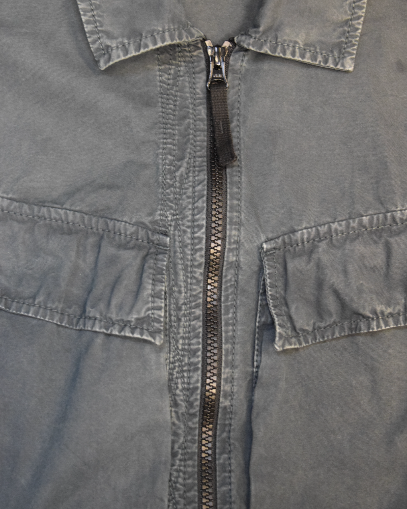 Stone Island Zip Overshirt Green detail view