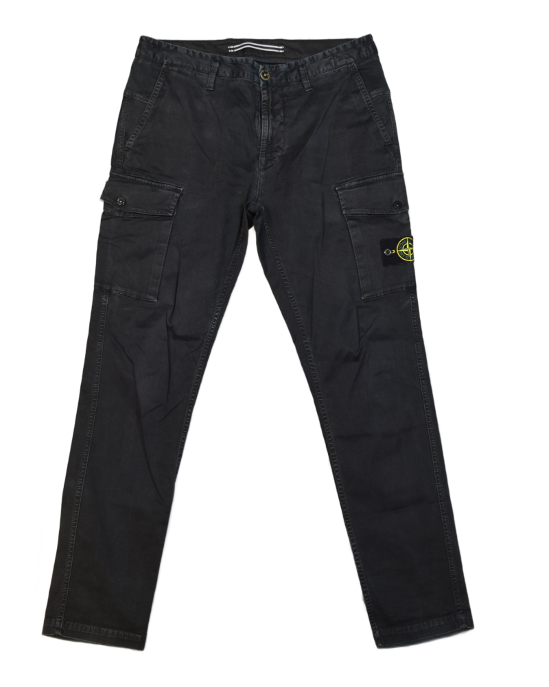 Stone Island Washed Look Cargo Black front view