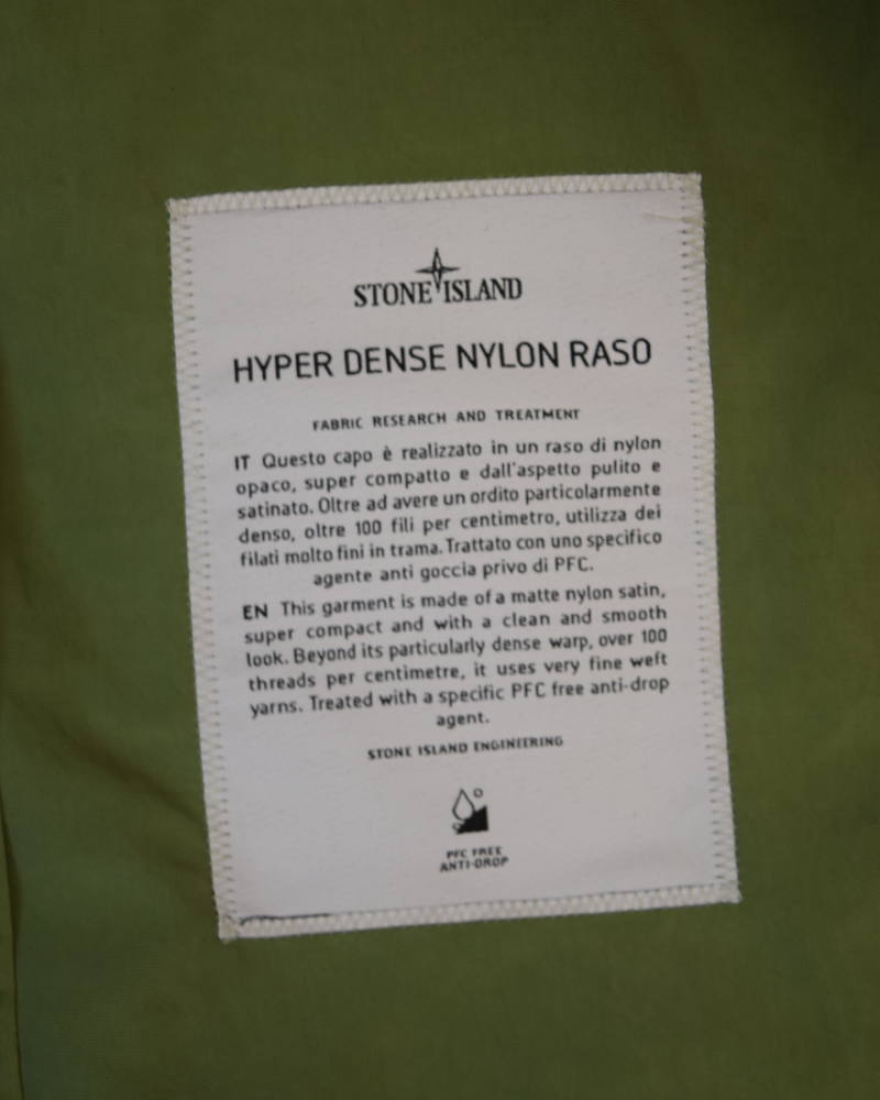 Stone island Hyper Dense Nylon Raso Green detail view