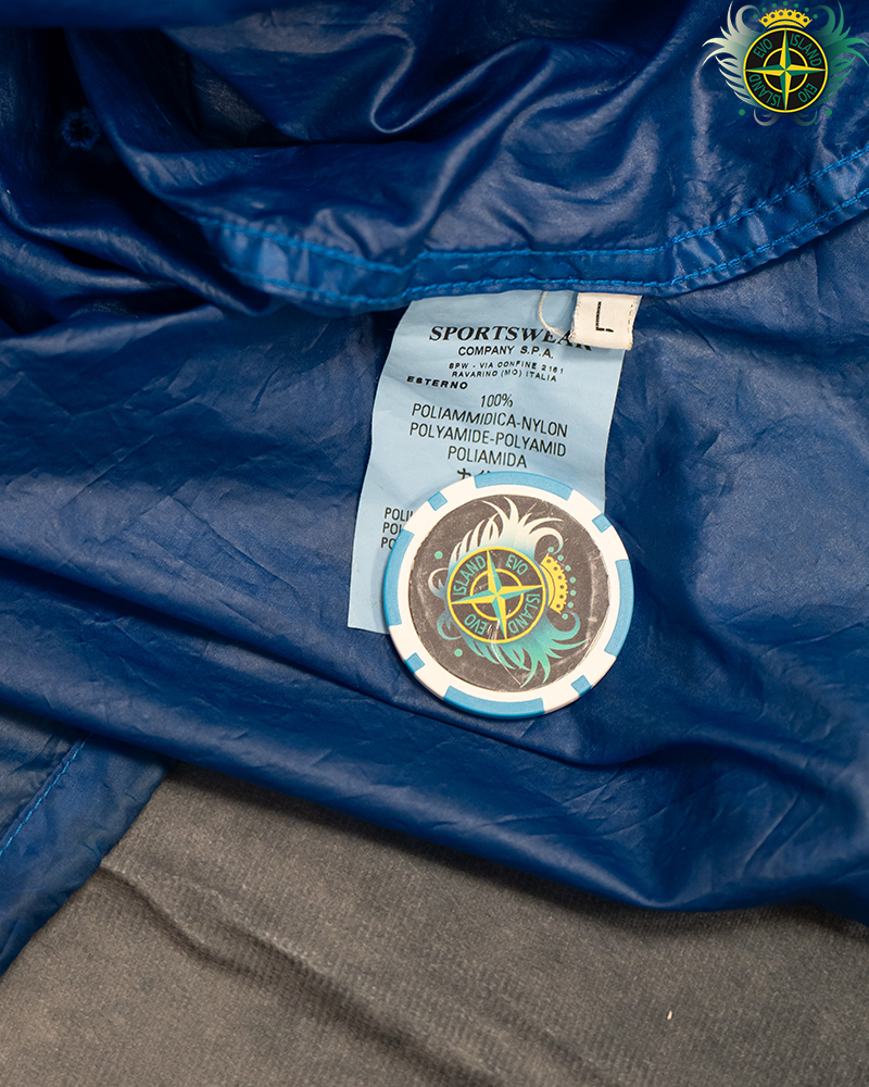 Stone Island 2007 Mesh Badge Smock Blue - L