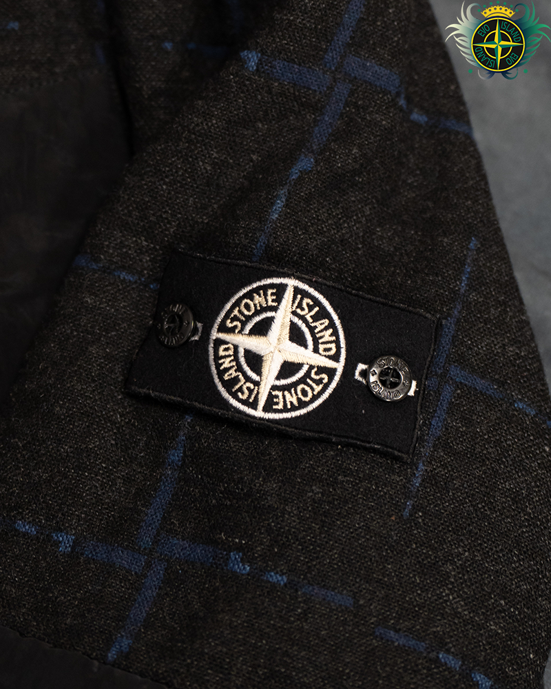 Stone Island X Dormeuil Special Process Wool and Nylon Jacket Dark Grey - L