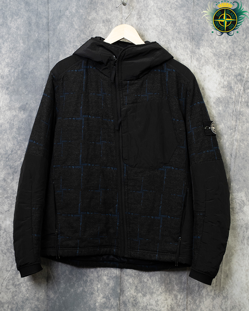 Stone Island X Dormeuil Special Process Wool and Nylon Jacket Dark Grey - L