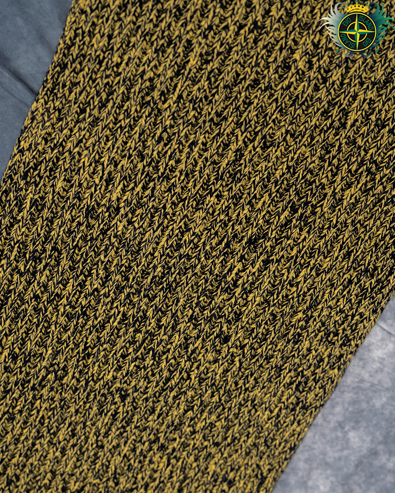 Stone Island Ribbed Knit Scarf Yellow/Black