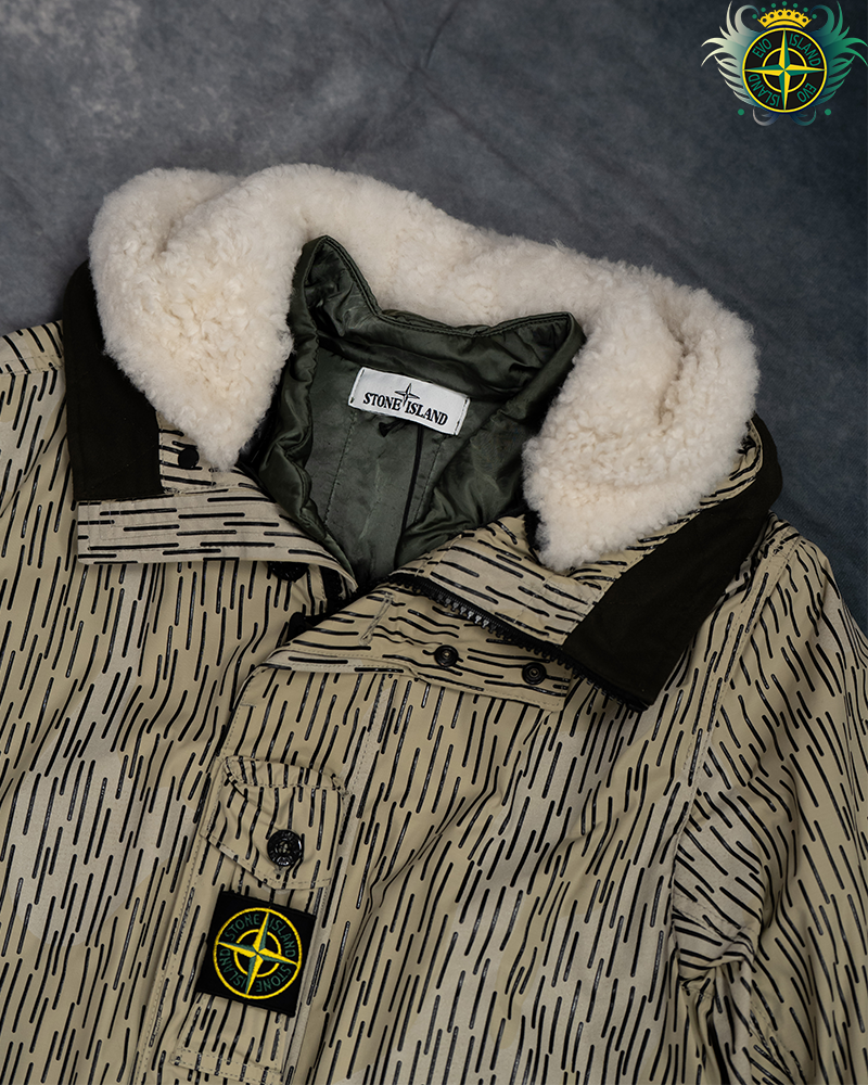 Stone Island Naslan Light Watro Rain Camo Reflective Beige - S