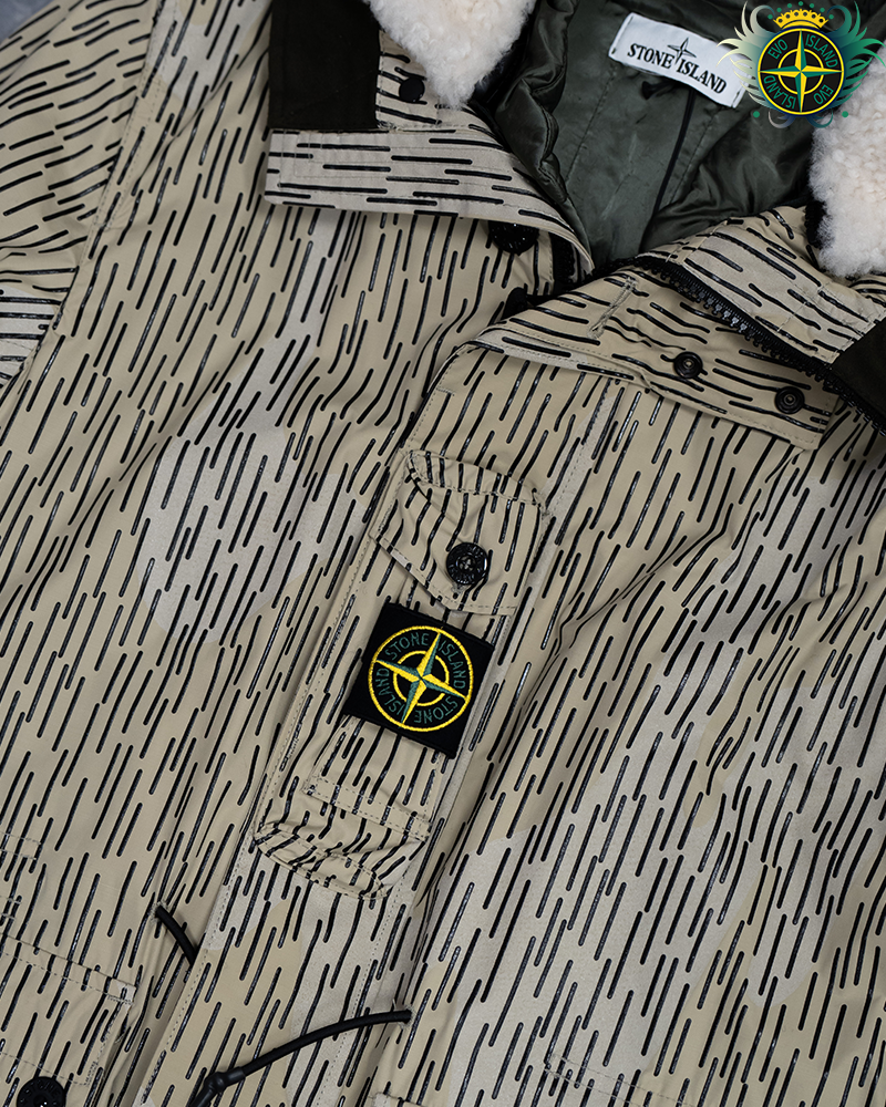 Stone Island Naslan Light Watro Rain Camo Reflective Beige - S