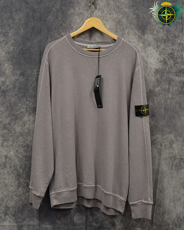 Stone Island Washed Light Grey/Mauve Crewneck - XXL
