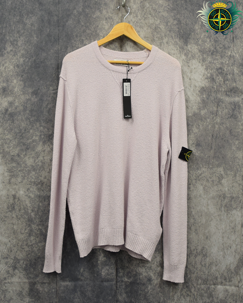 Stone Island Lambs Wool Knit Crewneck Light Pink - XL