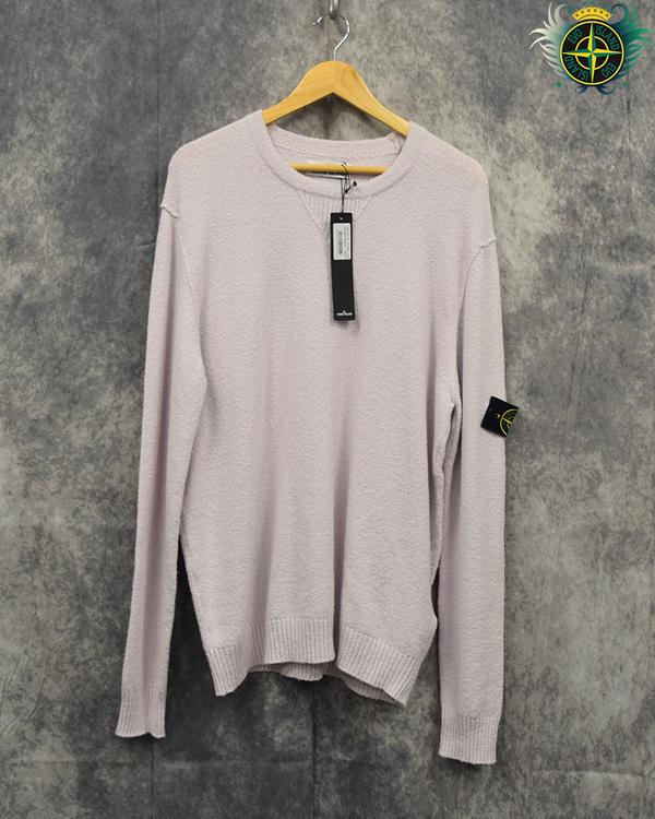 Stone Island Lambs Wool Knit Crewneck Light Pink - XL